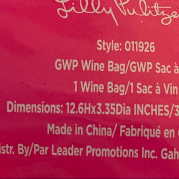 NWOT Lilly Pulitzer Wine Bag Festive Fantasy - Picture 6 of 6